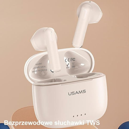 Usams BHUUS03 Earbud Bluetooth хендсфри Слушалки с Кутийка за Зареждане Син