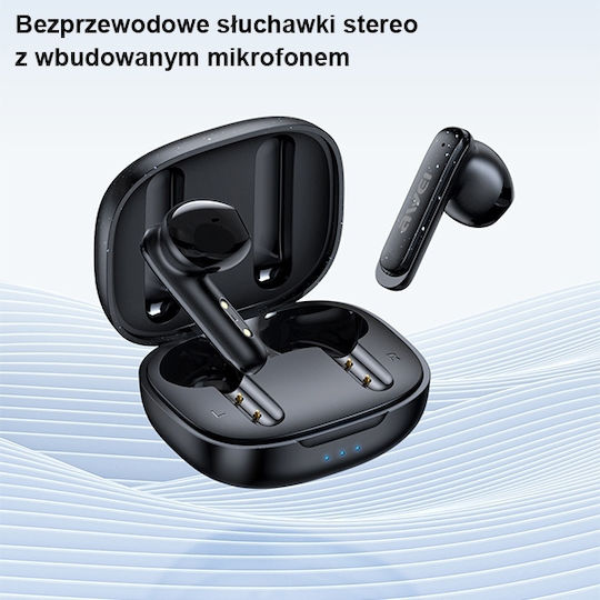 Awei T66 In-Ear Bluetooth-Freisprecheinrichtung Kopfhörer mit Schweißresistenz und Ladeetui Schwarz