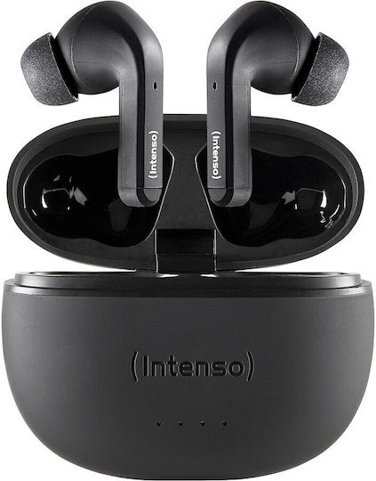 Intenso Black Buds T300a Bluetooth Handsfree Căști cu Carcasă de Încărcare Negru