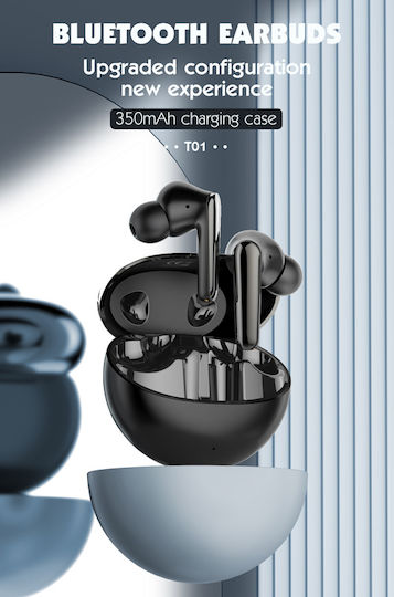 Ldnio T01 Earbud Bluetooth Handsfree Ακουστικά με Θήκη Φόρτισης Χρυσά