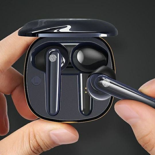 Usams BHUSD02 Earbud Bluetooth Handsfree Ακουστικά με Θήκη Φόρτισης Μπλε