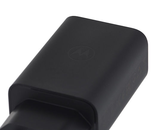 Motorola Φορτιστής GaN με Θύρα USB-C και Καλώδιο USB-C - USB-C 68W Μαύρος (TurboPower)