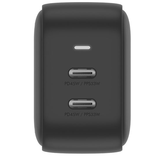 Energea GaN Wireless Charger with 2 USB-C Output Ports 45W Black