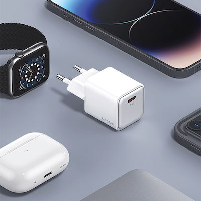 Usams Încărcător Fără Cablu cu Port USB-C 20W Livrarea energiei Violet (CC183)