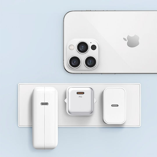 Usams Φορτιστής Χωρίς Καλώδιο με Θύρα USB-C 30W Power Delivery Μωβ (CC186)