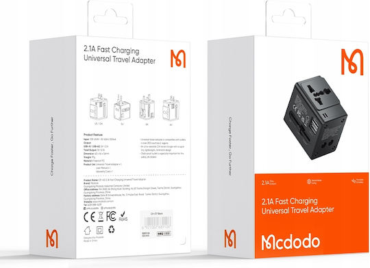 Mcdodo Adaptor Priză de la Universal în Universal