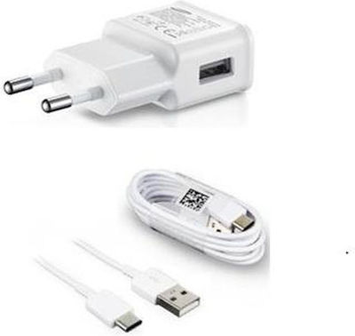 Samsung USB-C Cable & Wall Adapter Λευκό (EP-TA200EWE + EP-DW700CBE)