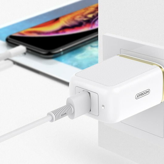 Joyroom Φορτιστής Χωρίς Καλώδιο με Θύρα USB-A 18W Quick Charge 3.0 Λευκός (Yida)