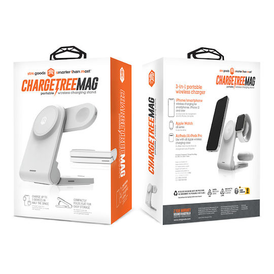 STM Încărcător Wireless (Qi Pad) și Cablu USB-C 15W Albς (Chargetree)