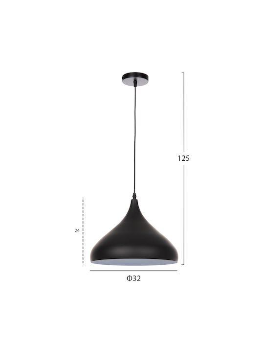 HomeMarkt Pendant Light Black Rail with Socket E27 32x32cm