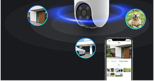 Ezviz H8C IP Κάμερα Παρακολούθησης Full HD+ 4MP Αδιάβροχη με Ηχείο και Φακό 4mm