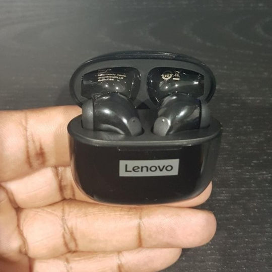 Lenovo LP40 Pro Earbud Bluetooth Handsfree Ακουστικά με Αντοχή στον Ιδρώτα και Θήκη Φόρτισης Μαύρα