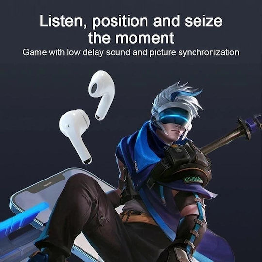 Lenovo LP40 Pro Earbud Bluetooth Handsfree Ακουστικά με Αντοχή στον Ιδρώτα και Θήκη Φόρτισης Λευκά