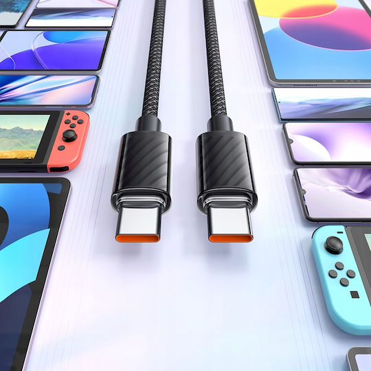Mcdodo Braided USB 2.0 Cable USB-C male - USB-A 100W Μαύρο 1m CA-3650