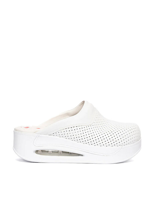 Northcure Air Max Γυναικεία Δερμάτινα Ανατομικά Σαμπό Λευκά