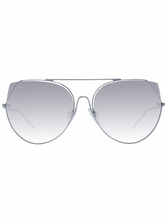 Ana Hickmann Women's Sunglasses with Silver Metal Frame and Gray Gradient Lens