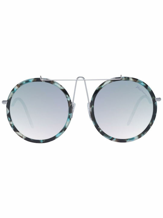 Ana Hickmann Women's Sunglasses with Multicolour Tartaruga Frame and Blue Gradient Lens