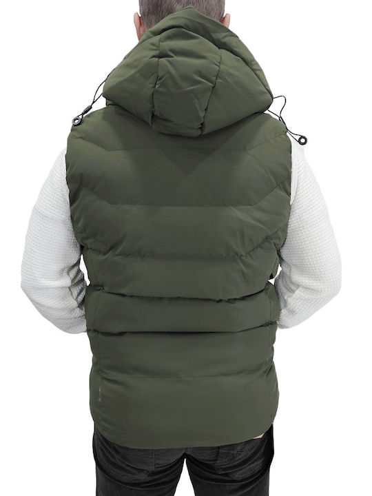 Dsplay Men's Winter Sleeveless Jacket Haki