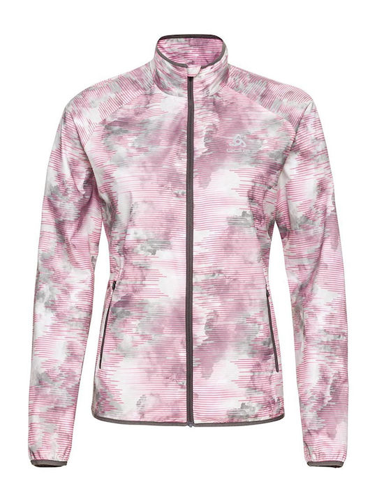 Jachetă Dama Essential Light Print Pentru Alergare Waterproof și Cu Protecție Împotriva Vântului Gri Deschis