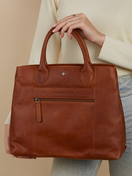 Leather Women's Bag Handbag Tabac Brown