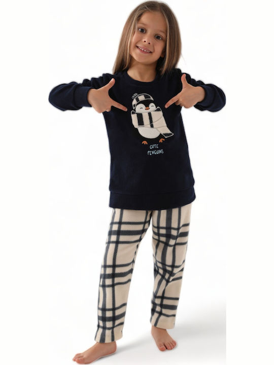 Arnetta Pijama pentru copii De iarnă Fleece Albastru marin