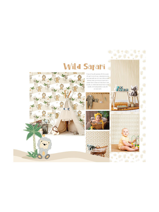 Loukianos Wallpapers Παιδική Ταπετσαρία Mondo Baby Wild Safari Μ53xΥ1005εκ.