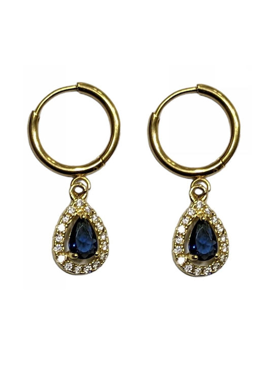 Tatu Moyo Earrings made of Steel Gold Plated with Stones