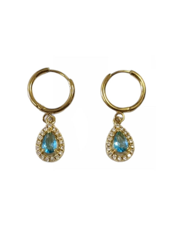 Tatu Moyo Earrings made of Steel Gold Plated with Stones