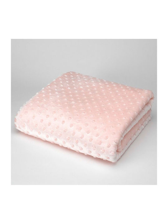 Morven Blanket Nursery Swaddling Blankets Bubbles Velvet Pink 80x110cm.