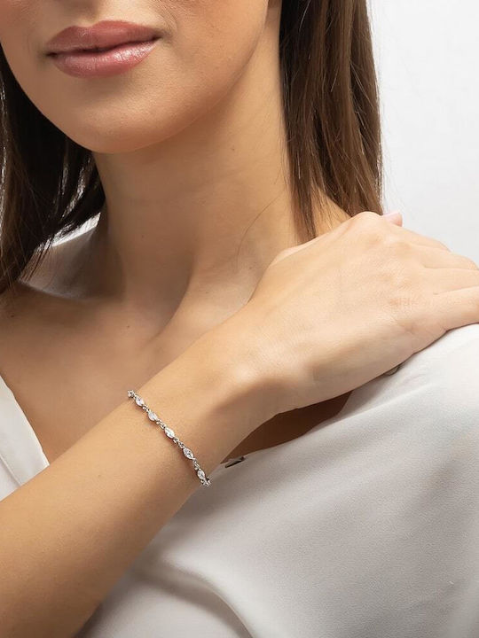 Eforo Bracelet made of Silver with Zircon