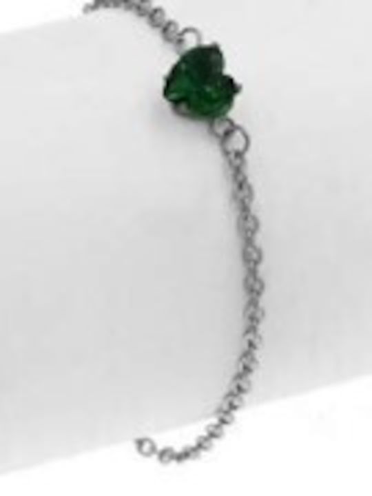 Fito+ Bracelet Chain Therapy Green Heart made of Silver with Zircon