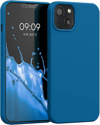 KWmobile Rubberized Umschlag Rückseite Silikon Blau (iPhone 13)