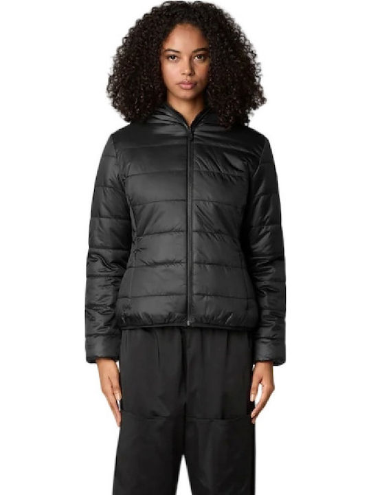 Scurtă Jachetă de femei Puffer Reversibilă Black