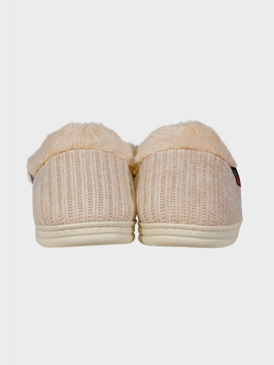 G Secret Winter Women's Slippers with fur in Beige color