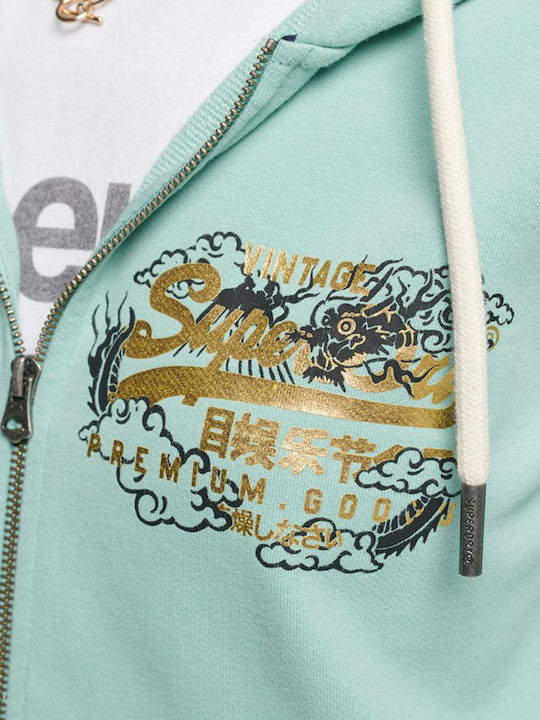 Women's Sweatshirt Jacket Hooded GZL/FRESH MINT