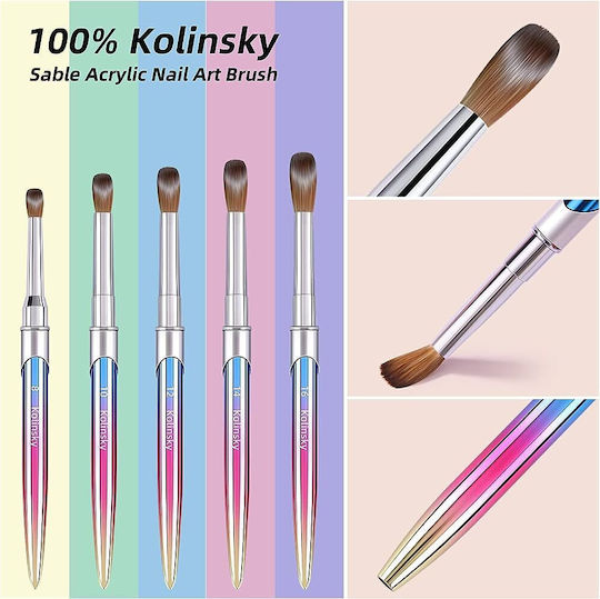 Kolinsky Nail Brush Acrylic with Natural Hair