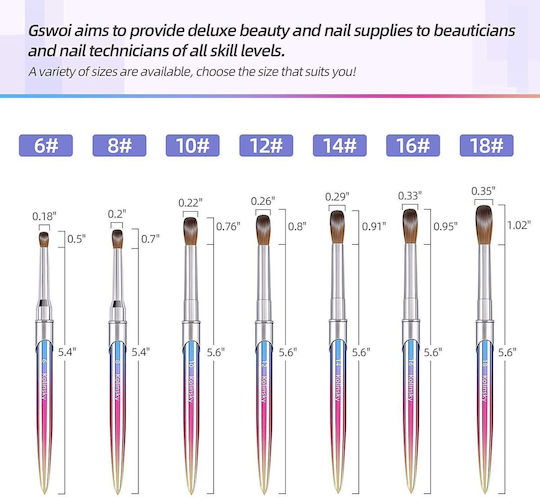 Kolinsky Nail Brush Acrylic with Natural Hair