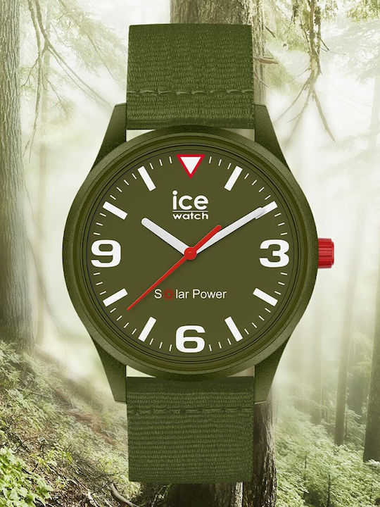 Ice Ceas Barbati 40mm Baterie cu Culoare Verde Material textil