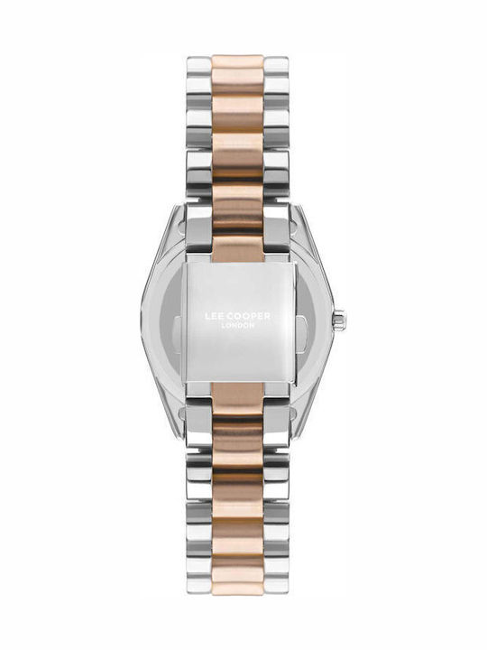 Lee Cooper Crystals Women's Watch with Silver / Silver / Gold / Gold Metal Bracelet