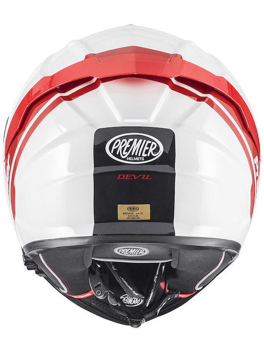 Premier Devil PH 2 Grey/Red/White Motorcycle Helmet Full Face ECE 22.06 1490gr with Pinlock and Sunvisor