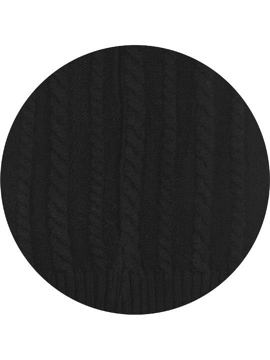 Beanie Γυναικείος Σκούφος Πλεκτός σε Μαύρο χρώμα