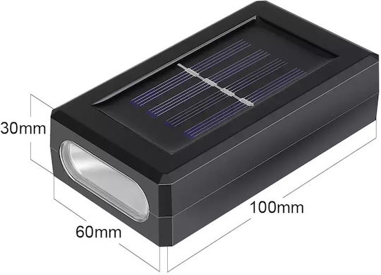 Set of 4 Wall Solar Lights Warm White 3000K with Photocell IP65 6cmx10cmx3cmcm