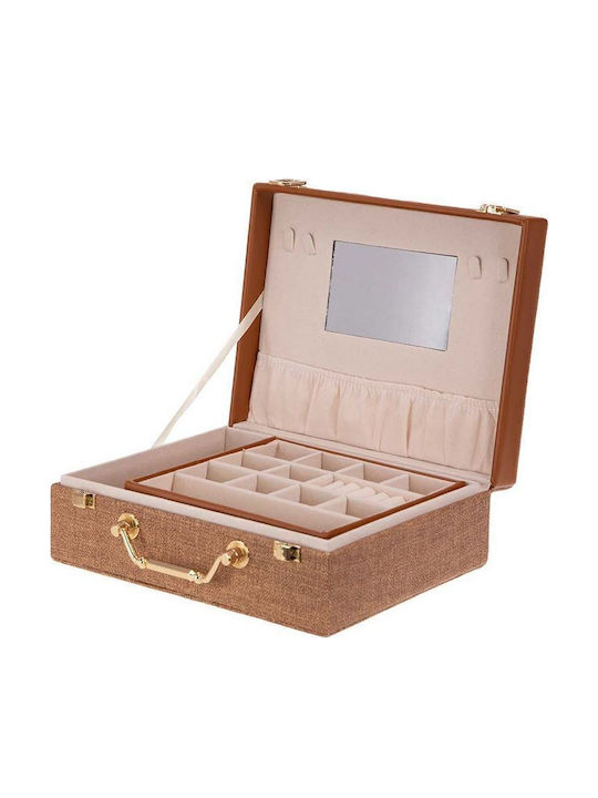 Κουτί Κοσμημάτων Υφασμάτινο Πράσινη 23x18x8cm