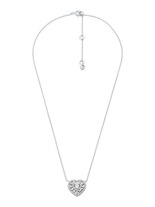 Michael Kors Love Tapered Baguette Heart Colier din Argint