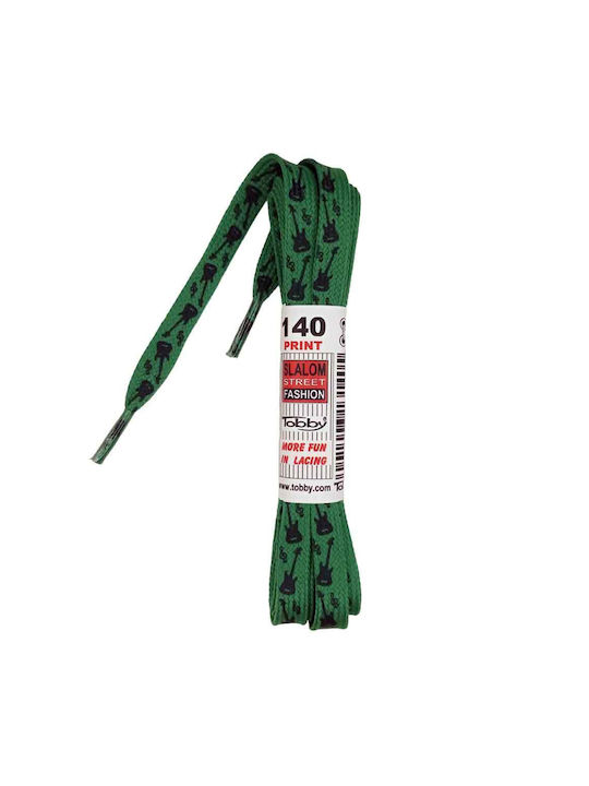 Tobby Shoelaces Guitars Green 2pcs 140cm