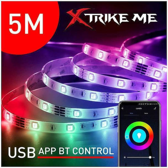 Xtrike Me Inteligent Bandă LED RGB Lumină 5m Tip SMD5050