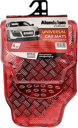 Auto Gs Set Covorașe Față și Spate Universal 4buc din Aluminiu Roșii