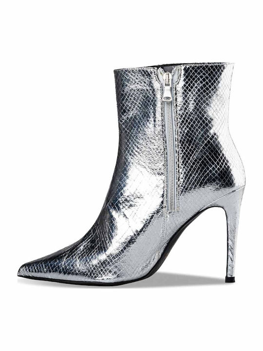 Stiefeletten Damen Silber