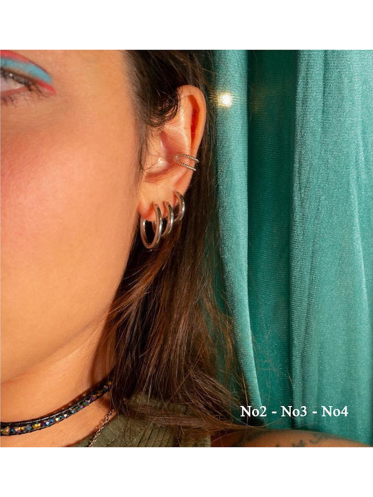 Theodora's Jewellery Σετ Σκουλαρίκια Κρίκοι από Ασήμι Theodora's Jewellery Σετ Σκουλαρίκια Κρίκοι από Ασήμι