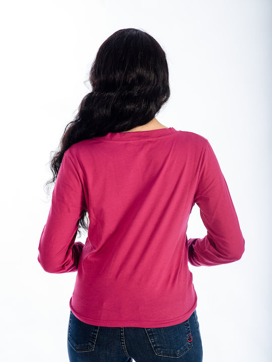 Women's Blouse Cotton Long Sleeve Berry